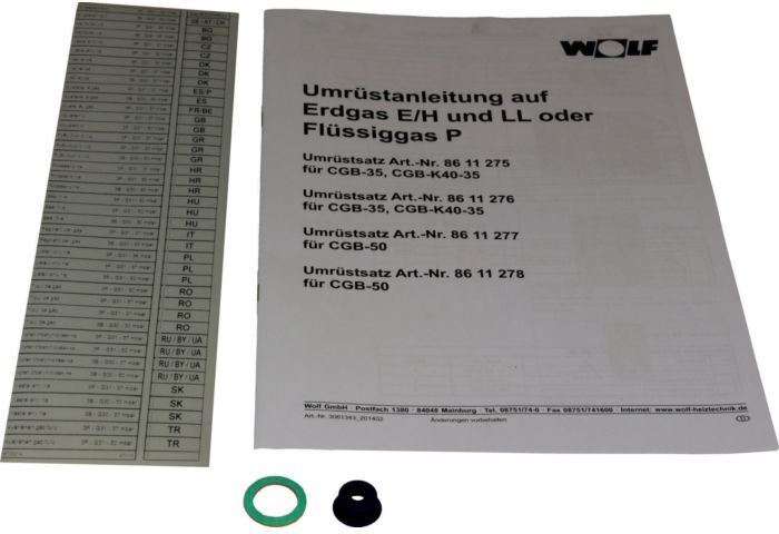 Wolf Umrüstsatz Erdgas LL - E/Flüssiggas 8602310 für TGB-40