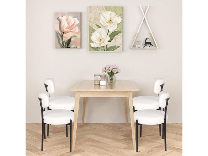 Chaises de salle à manger avec dossier -4 chaises - Chaises de bureau -blanc -50*50*75cm -MIPAN -CHAISE