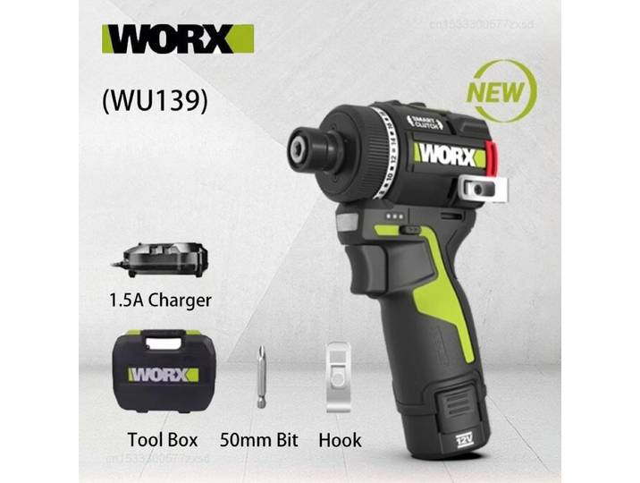 2025 Worx WU139 perceuse sans fil tournevis à percussion électrique sans brosse mandrin en métal Rechargeable couple élevé outil électrique de bricolage