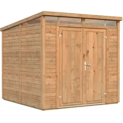Palmako Gerätehaus Elias 4,9 m2 - 16 mm hellbraun tauchgrundiert