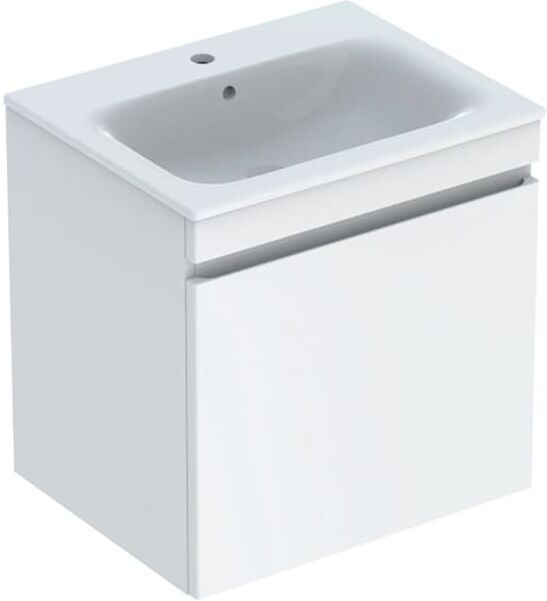 Geberit Renova Plan Möbel-Waschtisch-Set 501915018 60x62,2x48cm, Korpus/Front weiß hochglänzend, Waschtisch weiß/KeraTect