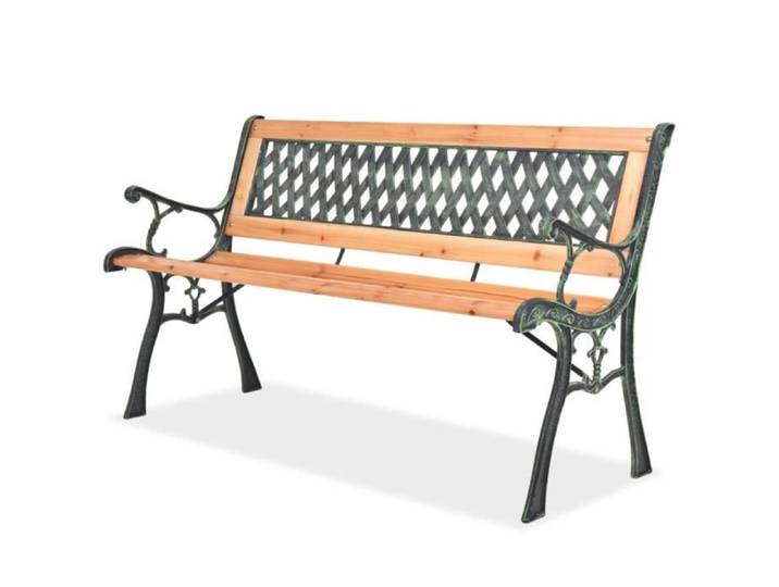 Banc de Jardin Classique - Bois et Fer Forgé - Marron