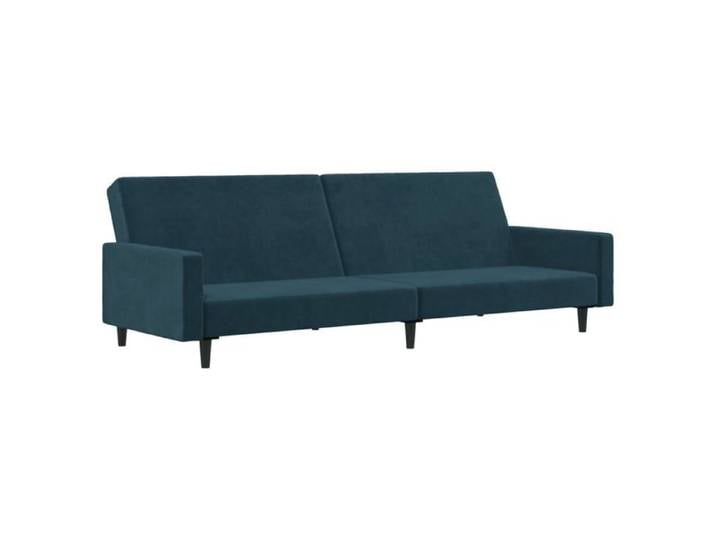BEST-HOME Canapé Lit Convertible 2 Places - design flexible - à 2 places Bleu Velours 1parcel6212