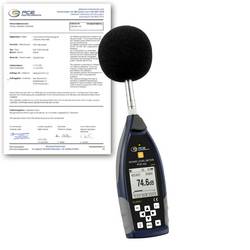 PCE INSTRUMENTS Schallpegelmesser mit GPS PCE-432-ICA Klasse 1 ISO-Kalibrierzertifikat A,B,C,Z & Fast,Slow,Impuls Bewertung Datenlogger