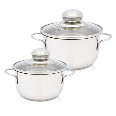 Topf-Set KRÜGER "Saturn", silber (edelstahlfarben), Töpfe, für Induktions-Kochfelder geeignet