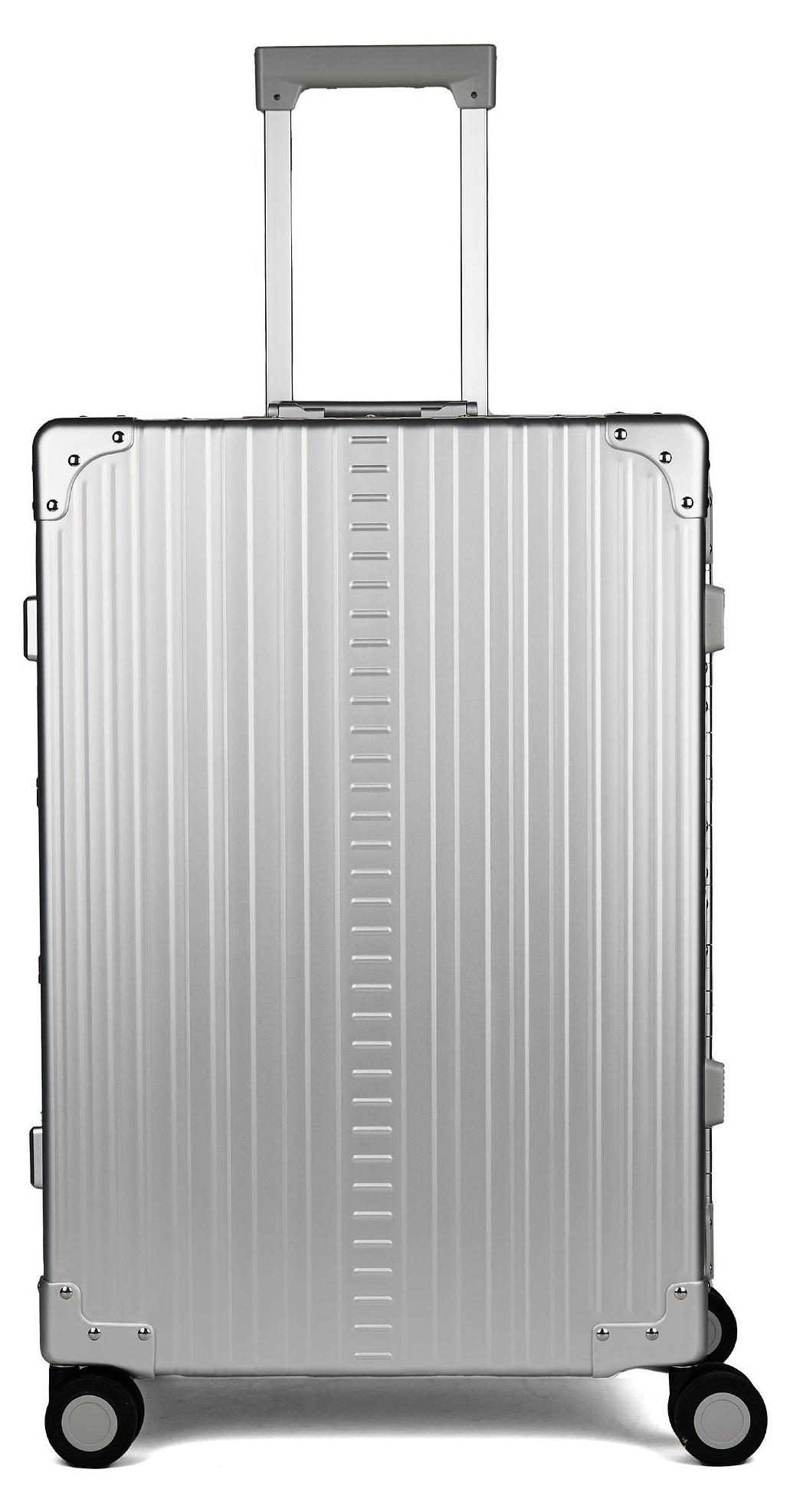 Aleon Traveler 4-Rollen Trolley Aluminium 67 cm mit Kleidersack