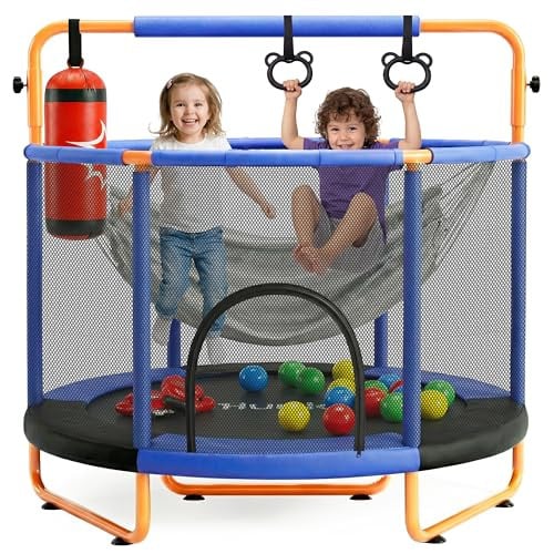 Hurtle Kindertrampoline met veiligheidsnet en gymnastiekset, Oranje