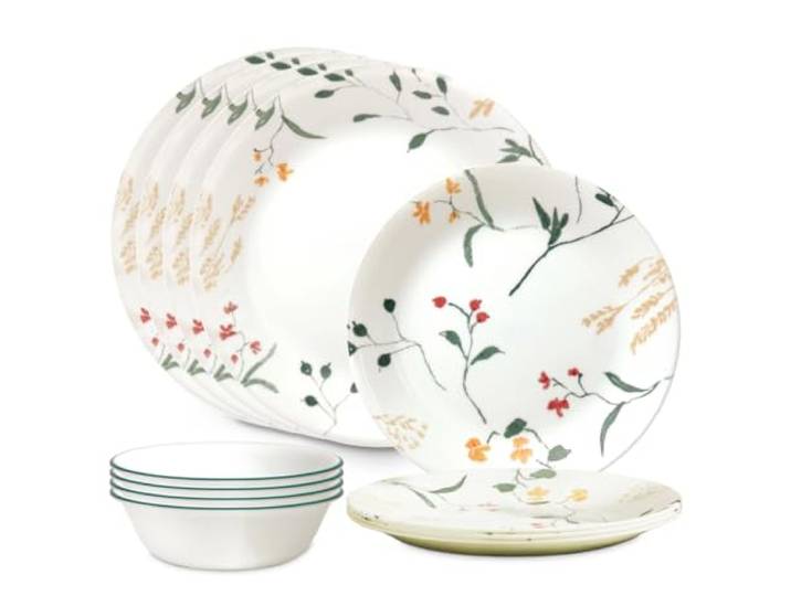 Corelle Vitrelle Signature Wildflower Scatter Geschirrset, 12-teilig