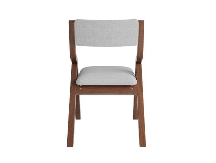 BXEYXE 2 klappbare Esszimmerstühle, Esszimmerstühle aus Massivholz, bequem und atmungsaktiv, faltbar und verstaubar, geeignet für Esszimmer, Wohnzimmer, Café, moderner Stil, Leinen, Grau