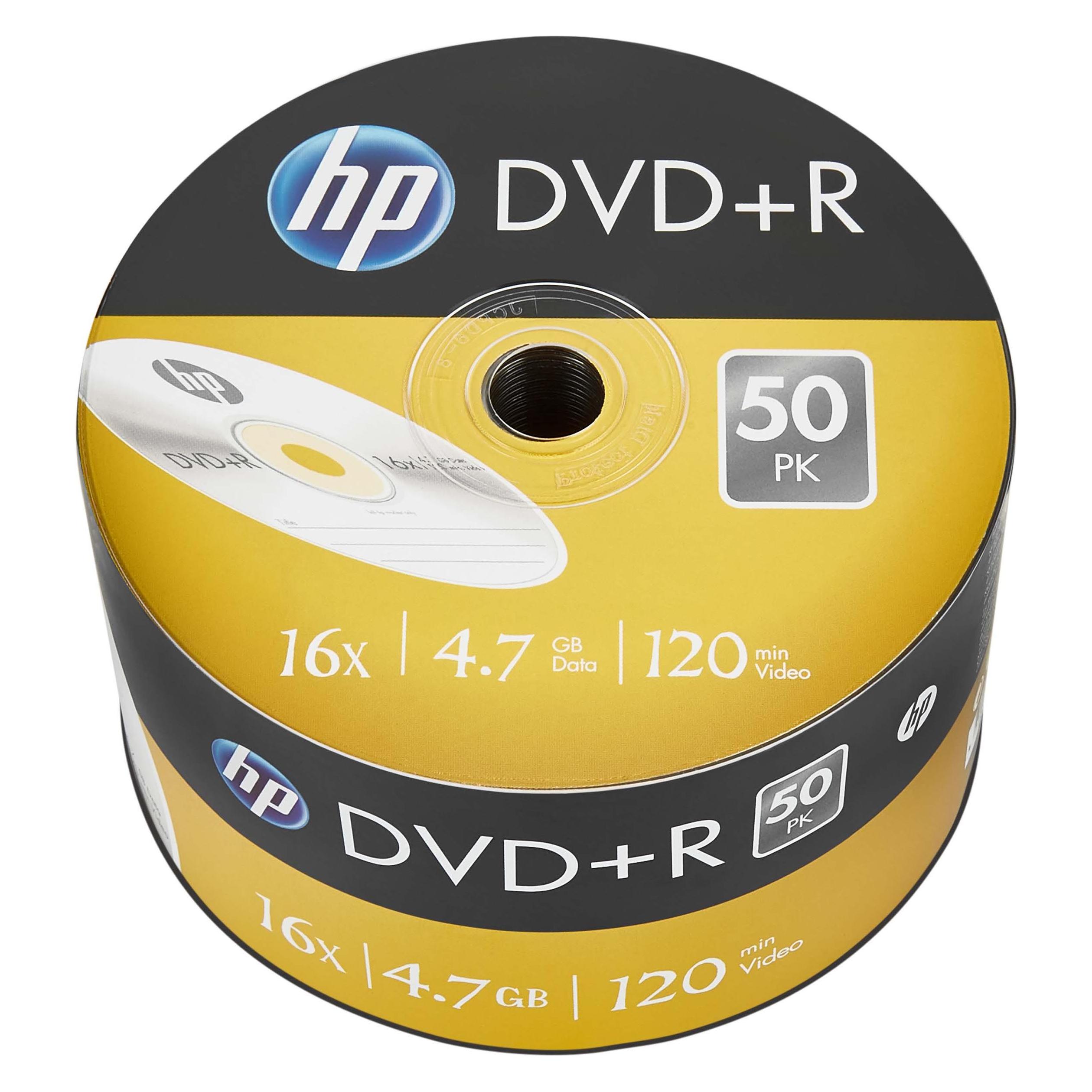 HP DVD+R 4.7GB/120Min/16x Bulk Pack (50 Disc) (50x) (DRE00070)