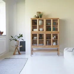 Doppelvitrine aus Mindiholz Massivholz 120 cm Geschirrschrank Buffet Tikamoon