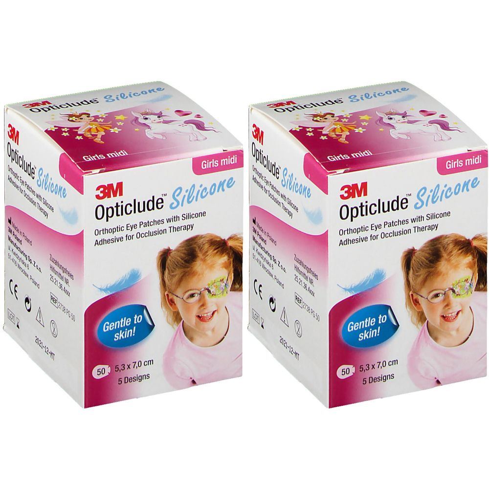 2x Opticlude 3M Silicone girls midi 5,3x7 cm 2738Pg 2x50 St Pflaster