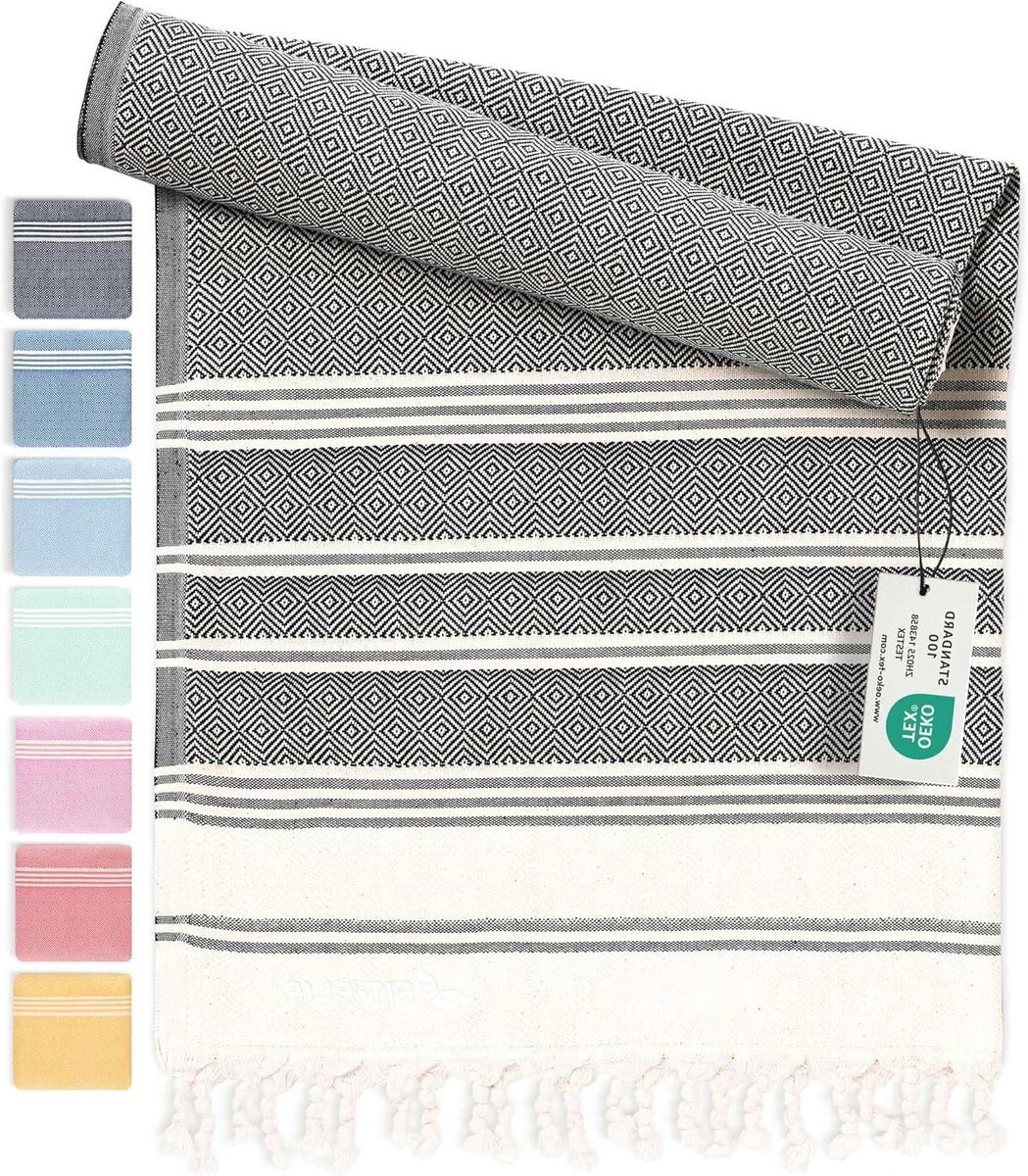 Hamamdoek Strandlaken Fouta Pestemal Antraciet 100x200 cm