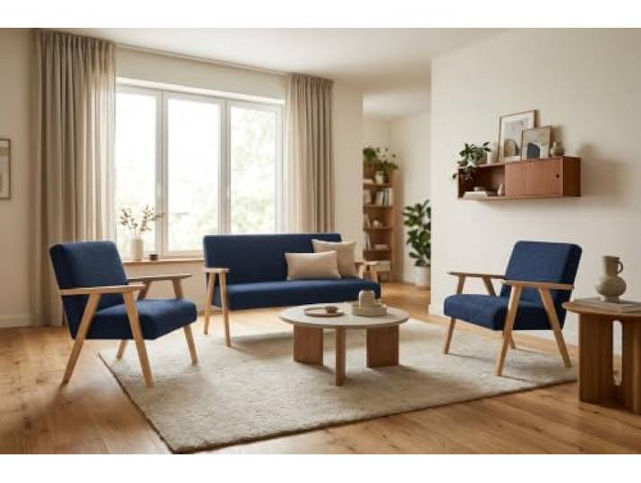 Family Meble Sitzgruppe Soler Angel – Zweisitzer-Sofa und 2 Sessel im Retro-Stil – Variante Angel 16