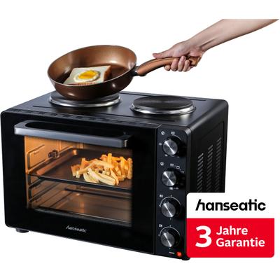 HANSEATIC Kleinküche "97530243 HMO366BKB", schwarz, B:51cm H:37cm T:42cm, Minibacköfen, inkl. 3 Jahre Herstellergarantie