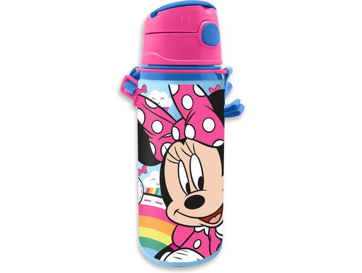 Disney Minnie Mouse drinkfles/drinkbeker/bidon met drinktuitje - roze - aluminium - 600 ml