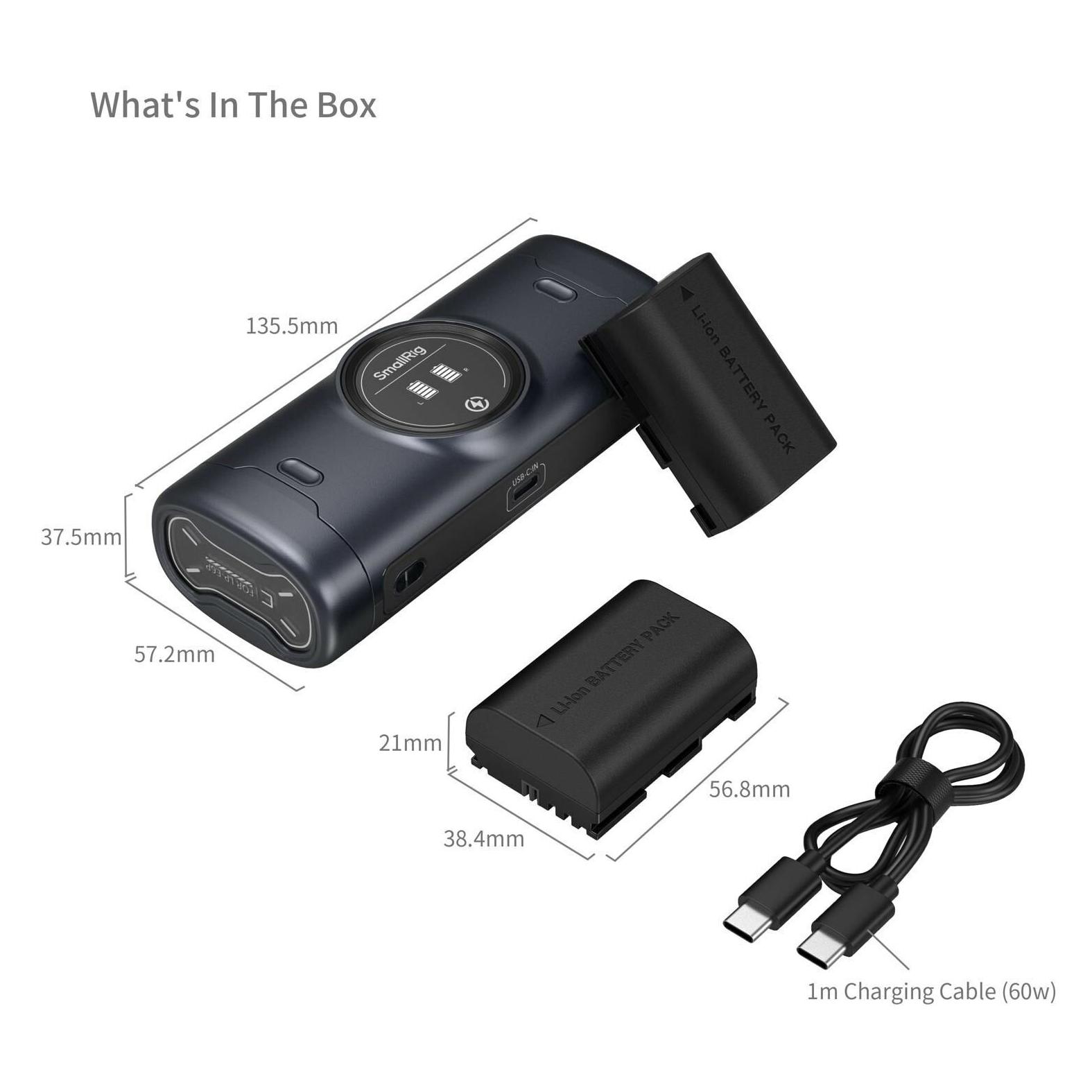 SmallRig 5695 Portable Charger Case Kit for LP-E6P Batteries (Kamera Akku Ladegerät) (5695)