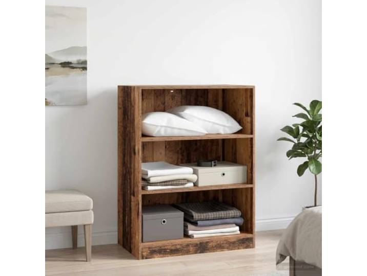 LPERTGFHU Kleiderschrank Altholz, Schrank für Schlafzimmer, 3 Regalböden Robustes Design, Minimalistischer Stil, Einfache Montage