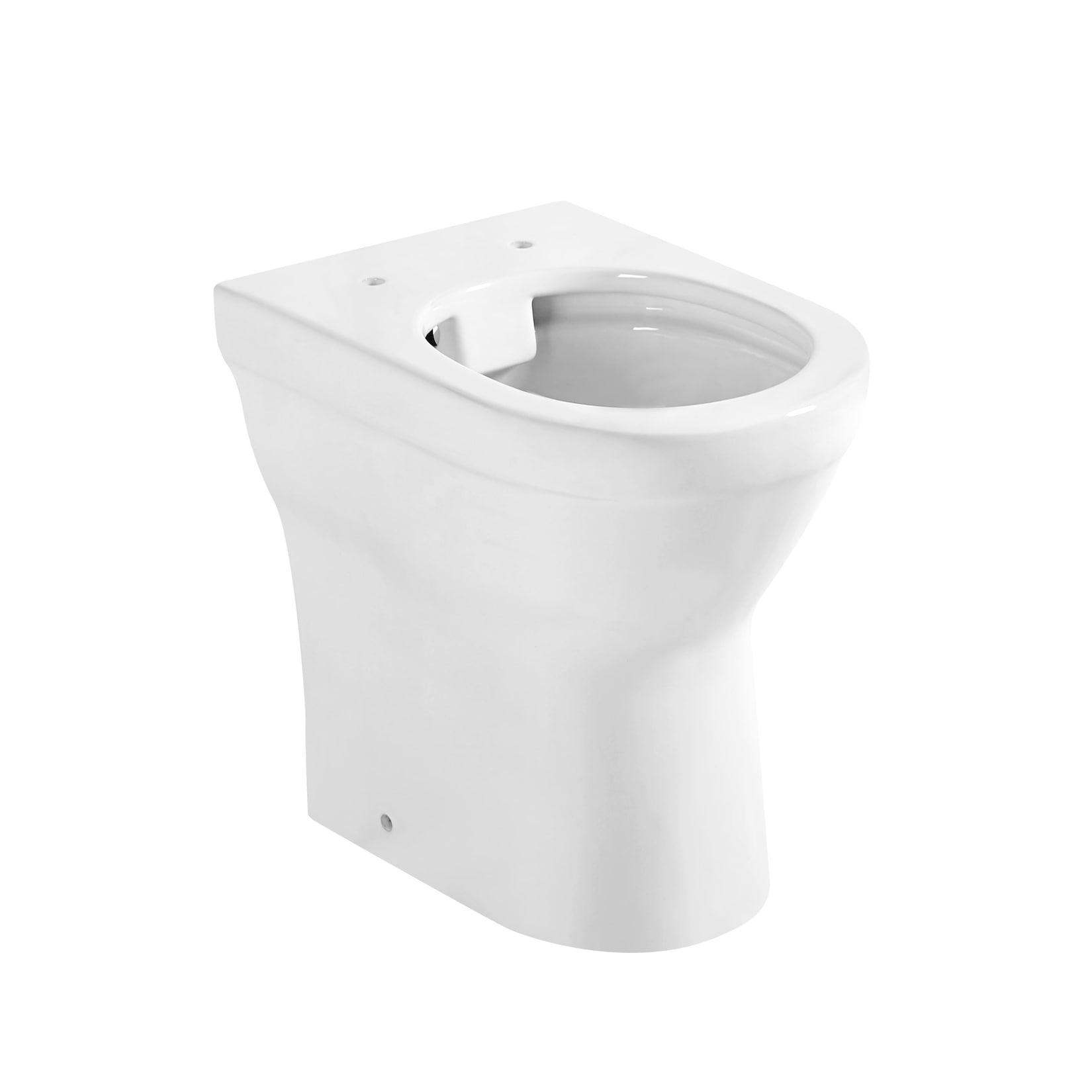 sanicomfort Stand-WC Cozy erhöht 47,5 cm Sitzhöhe Spülrandlos mit WC Sitz Absenkautomatik weiß