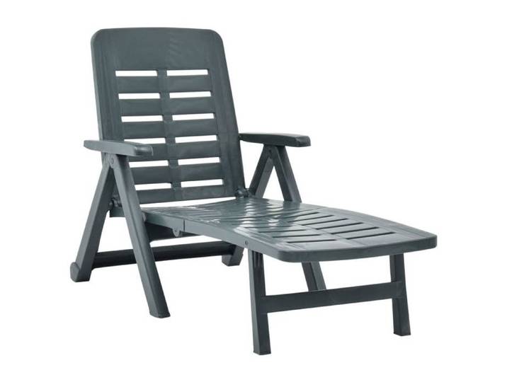 Chaise longue pliable Plastique Vert 48755