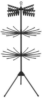 Costway 3-Tier Tripod Freestanding Folding Clothes Drying Rack with 24 Clips-Black