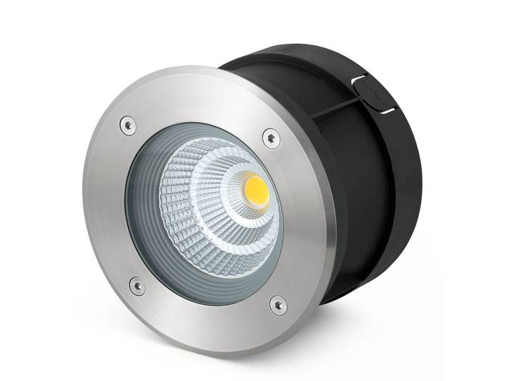 FARO BARCELONA LED-Bodeneinbauspot Suria-12, 24° Abstrahlwinkel SURIA-12, alu / grau / zink, Aluminium, Modern, LED Bodeneinbauleuchte