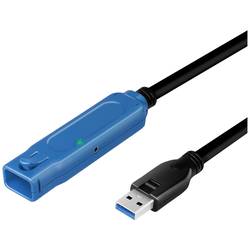 LogiLink USB-Kabel USB 3.2 Gen1 USB-A Buchse, USB-A Stecker 20.00 m Schwarz, Blau Aktiv mit Signalverstärkung UA0400