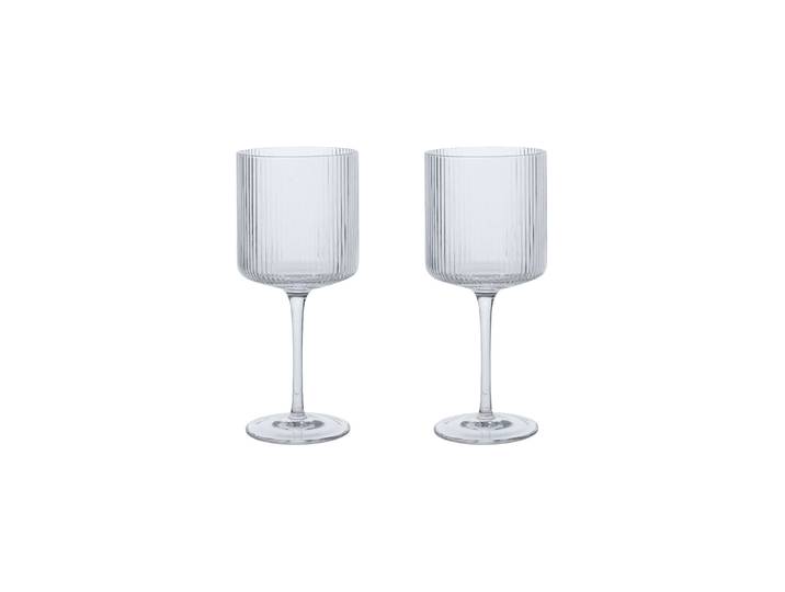Ferm Living - Verre à vin rouge Ripple - Transparent - Verre soufflé bouche - Designer Trine Andersen