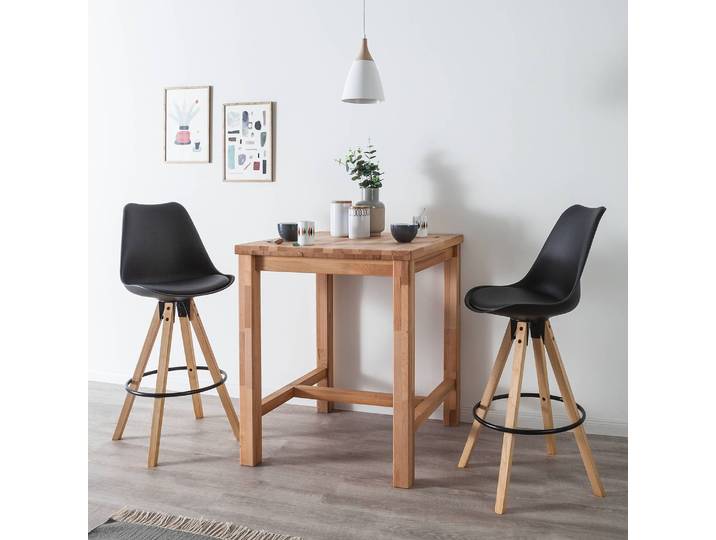 Barstuhl Kunststoffschale 49 x 112 x 55cm Schwarz 4er Set