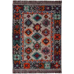 TEPPICH Hochflor mit Fransen TAFRAUT in Bunt, im Berber-Stil, 133 x 190 cm