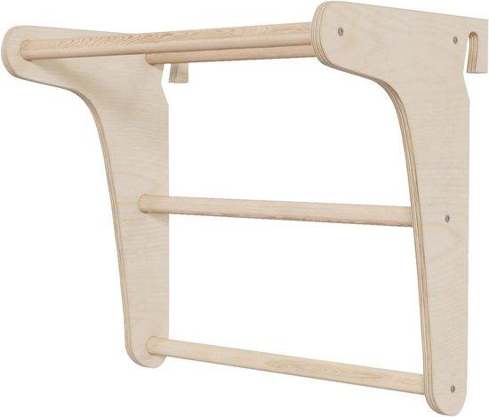 Famanu Türstange aus Holz für Fitnessübungen - 70 cm breit, langlebiges Massivholz, braun