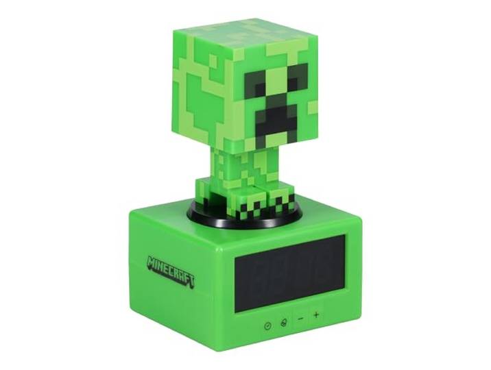 Paladone Minecraft Creeper Icon Wekker - Creeper Glow-Mode & Nachtlampje - Werkt op batterijen - Kinderwekker voor Jongens