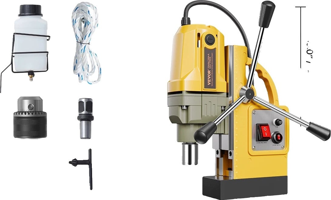 VEVOR magnetische boormachine met 1400W vermogen en 40mm boordiameter