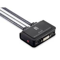 LevelOne KVM-0260 2-Port USB DVI-D Single Link Cable KVM Switch, audio support