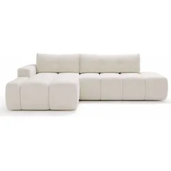 ECKSOFA Montero Bouclé-Stoff Weiß Rechts