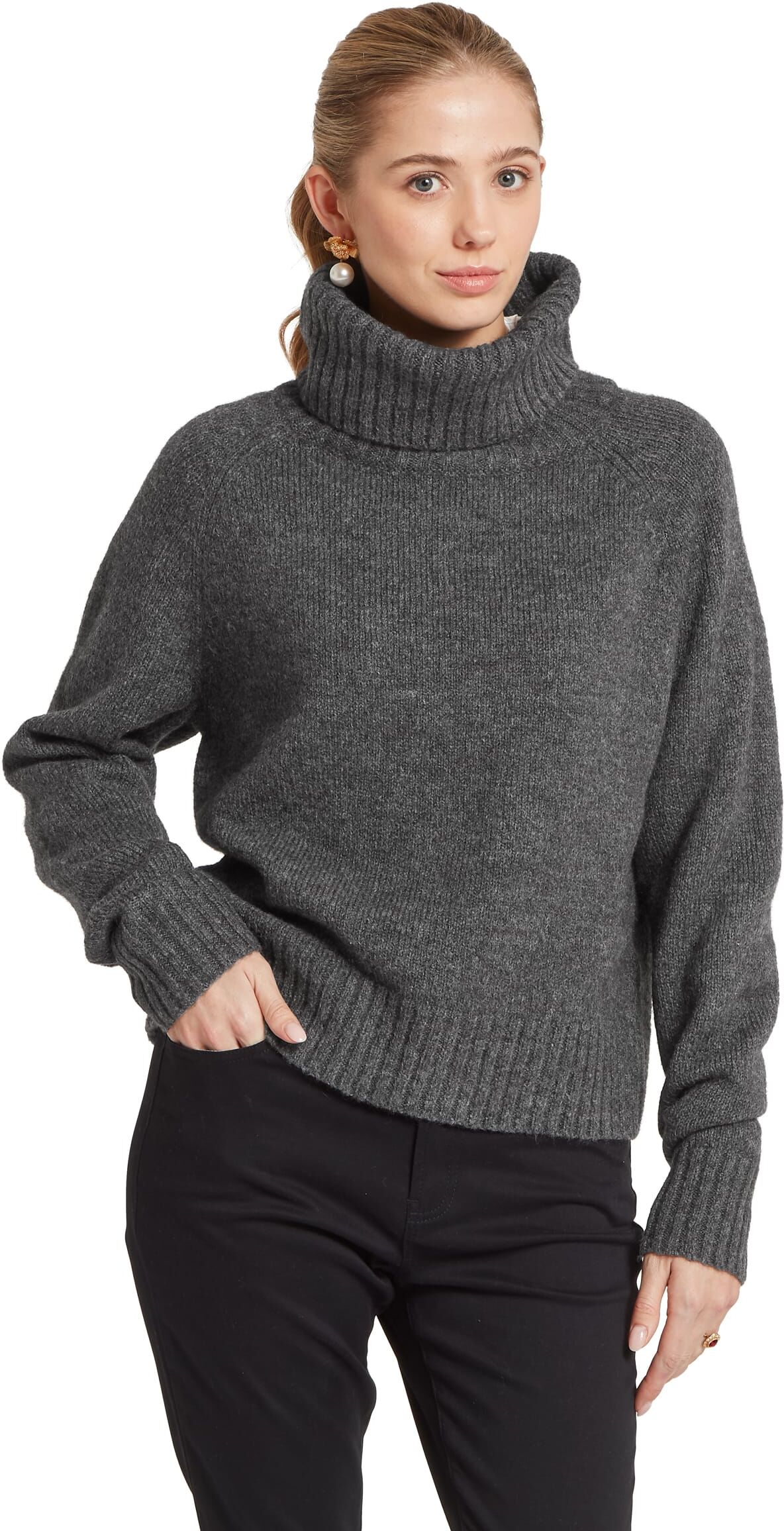 Schöffel Country Sutton Roll Neck Jumper - Grey - Size UK8 - Women