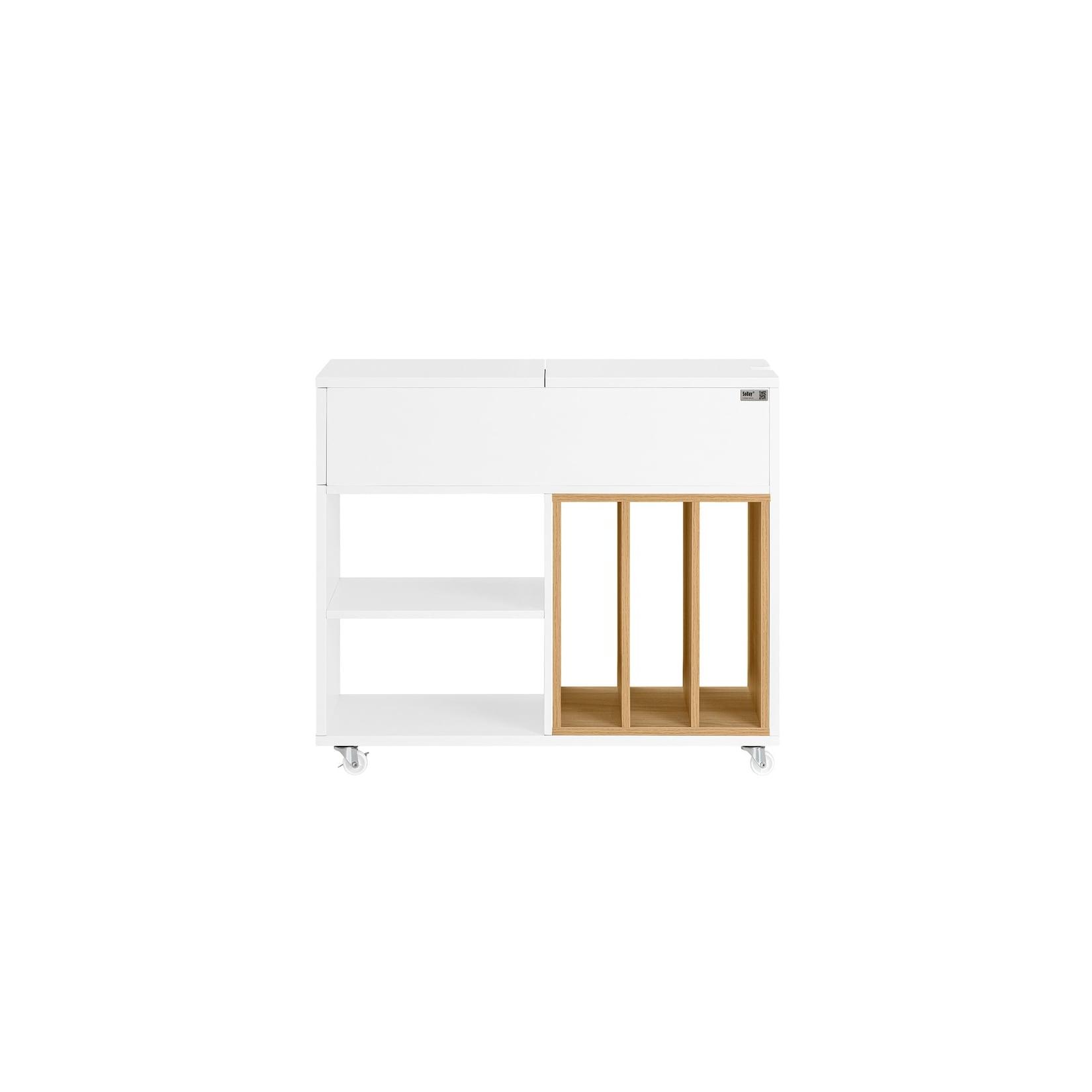 SoBuy Schubladenschrank fürs Büro mit 1 Schublade Weiß 70x30x61cm Modern