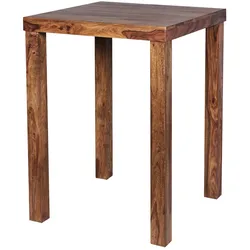 FineBuy Bartisch Massivholz Sheesham 80x80x110cm Stehtisch Bistrotisch Tisch