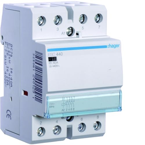 Hager Montageschakelaar 40A 4 NO 230V AC ESC440