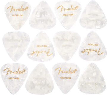 Fender White Pearloid Pick Set M