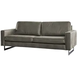 KAWOLA Sofa VILNIUS 3-Sitzer Kunstleder mit Lederanteil anthrazit