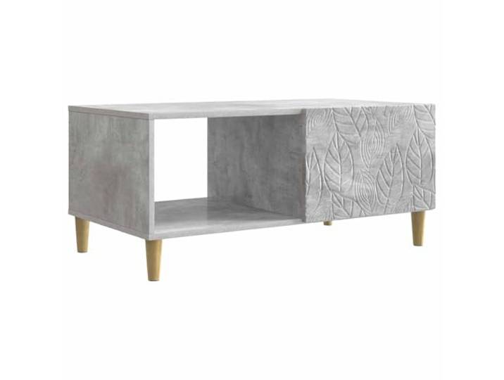 Couchtisch Beton Grau 90x50x40cm mit Ablage Rechteckige Tischplatte, Holzwerkstoff, braune Eukalyptusbeine, untere Ablage, einfache Montage