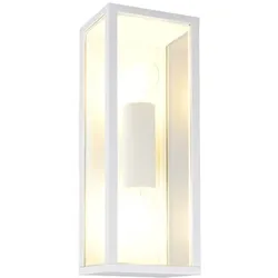 Wandleuchte Außenbereich Wandlampe Terrasse Aluminium weiß matt IP44 H 38 cm