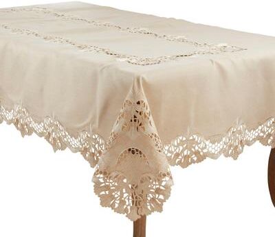 Saro Lifestyle Delicate Embroidery Tablecloth