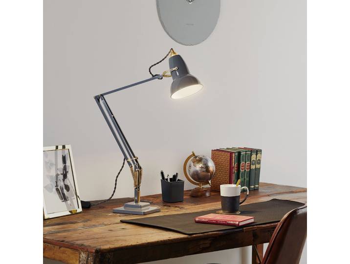 lampe de table Original 1227, gris/laiton - Anglepoise Original 1227 Brass - Bureau / espaces de travail - Industriel - Métal - À ampoule unique