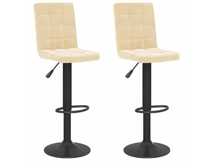 Tabourets îlot cuisine - - CHIC - Tabourets de bar lot de 2 - crème velours 14.65 kg[393934]