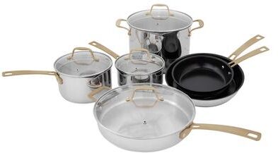 ZLINE 10-Piece Non-Toxic Stainless Steel with 3-Piece Nonstick Ceramic Cookware Set