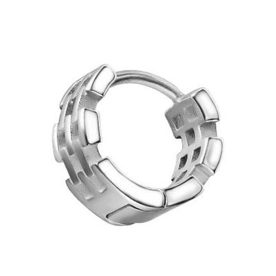 Single-Creole FIRETTI "Schmuck Geschenk Ohrschmuck einzeln Chain Reaction", silber (edelstahlfarben), Ohrringe, Herren, 12,9mm, Edelstahl