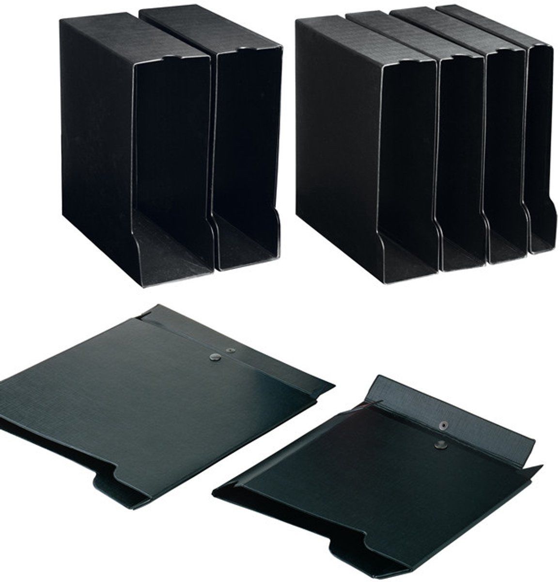 SEI Rota tijdschriftenhouder Karton en PVC Zwart