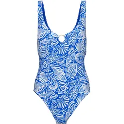 Seafolly C Shells Ring Front Halter One Piece Badeanzug Damen | Gr. 40 | blau - blau